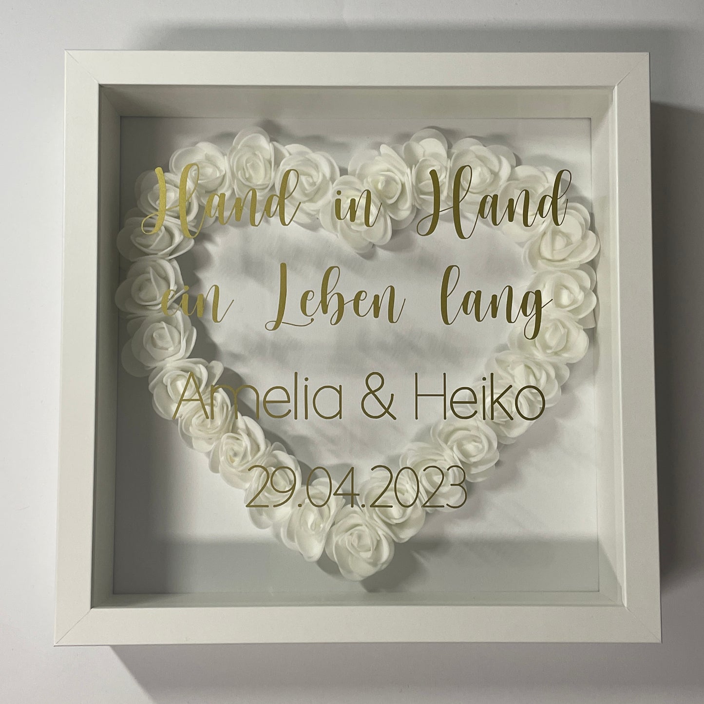 "Hand in Hand ein Leben lang" (Herz weiß)