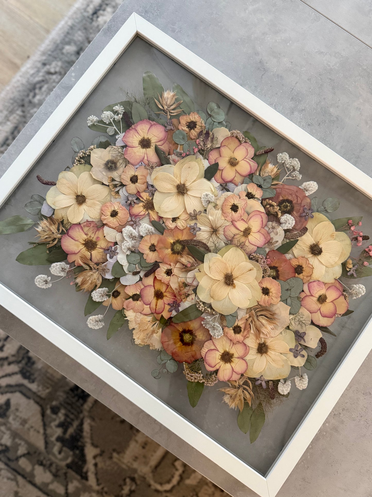 Brautstrauß-Verewigung im Rahmen