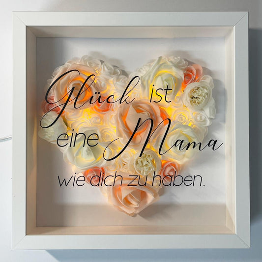 Glück ist eine Mama wie dich zu haben (Herz weiß/apricot/pink)