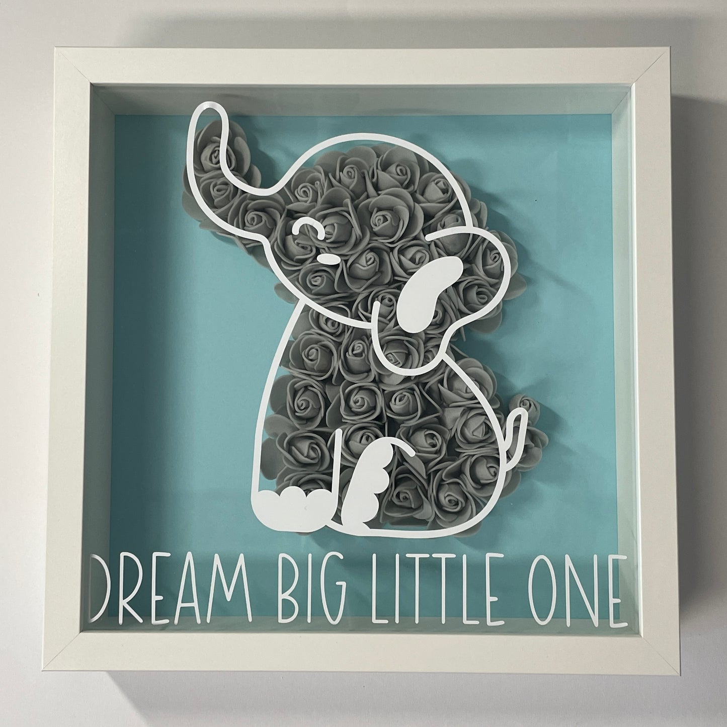 Kleiner Elefant "Dream big little one" (grau/blau)